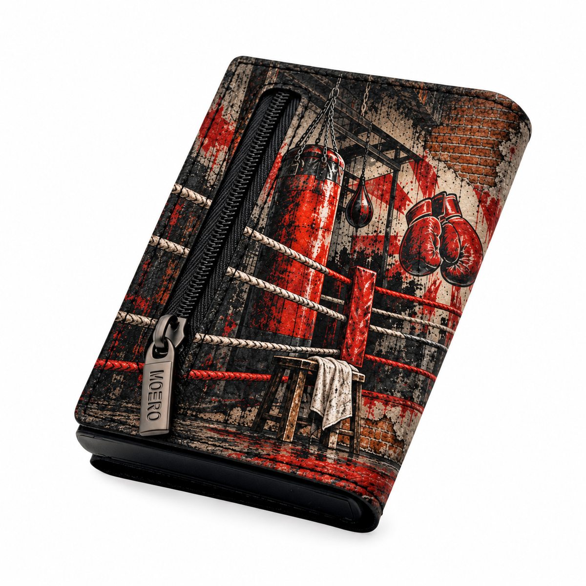 Moero Pro - Teddy Box - Sport Limited Edition – Portafoglio RFID in Vera Pelle Saffiano con Chiusura Magnetica e Portamonete Zip