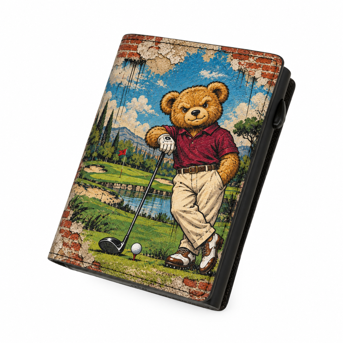 Moero Pro - Teddy Golf - Sport Limited Edition – Portafoglio RFID in Vera Pelle Saffiano con Chiusura Magnetica e Portamonete Zip