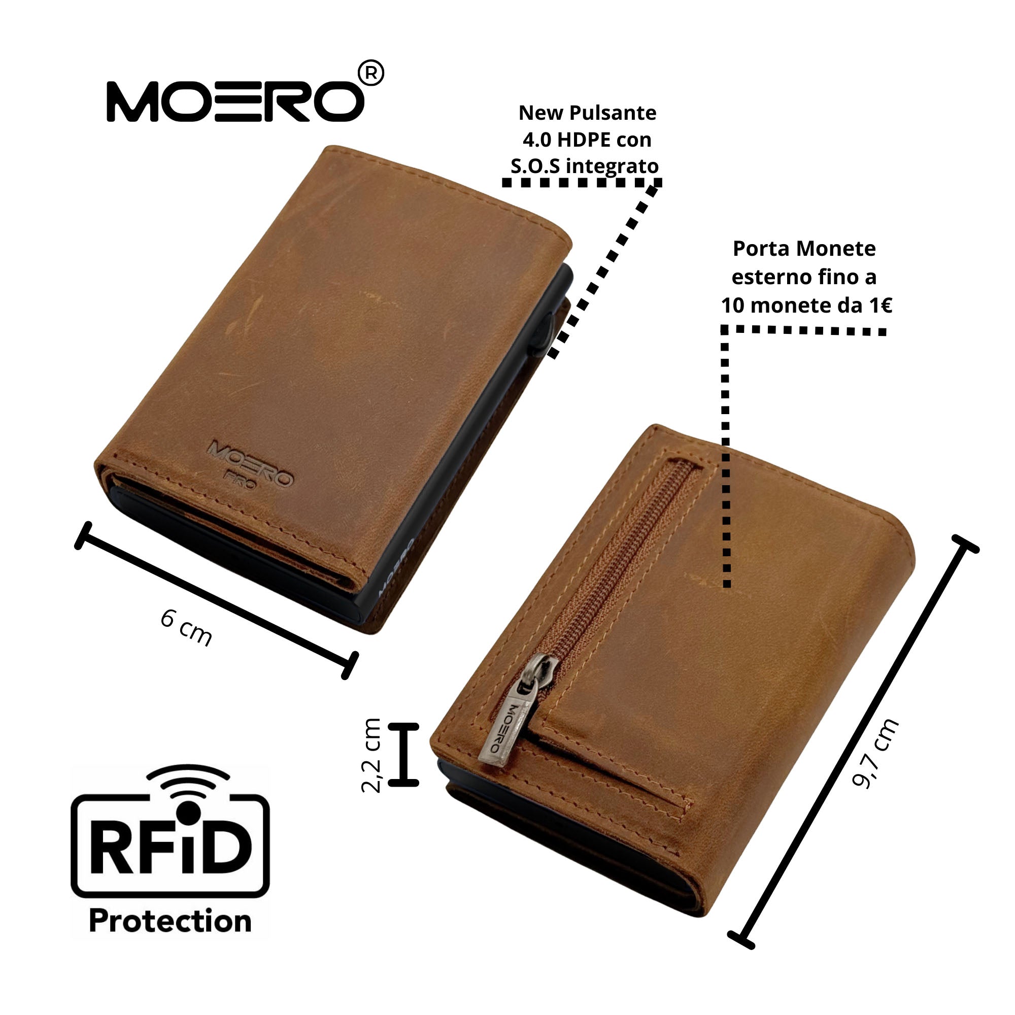 PRO PLUS Crazy Horse Noisette Zip