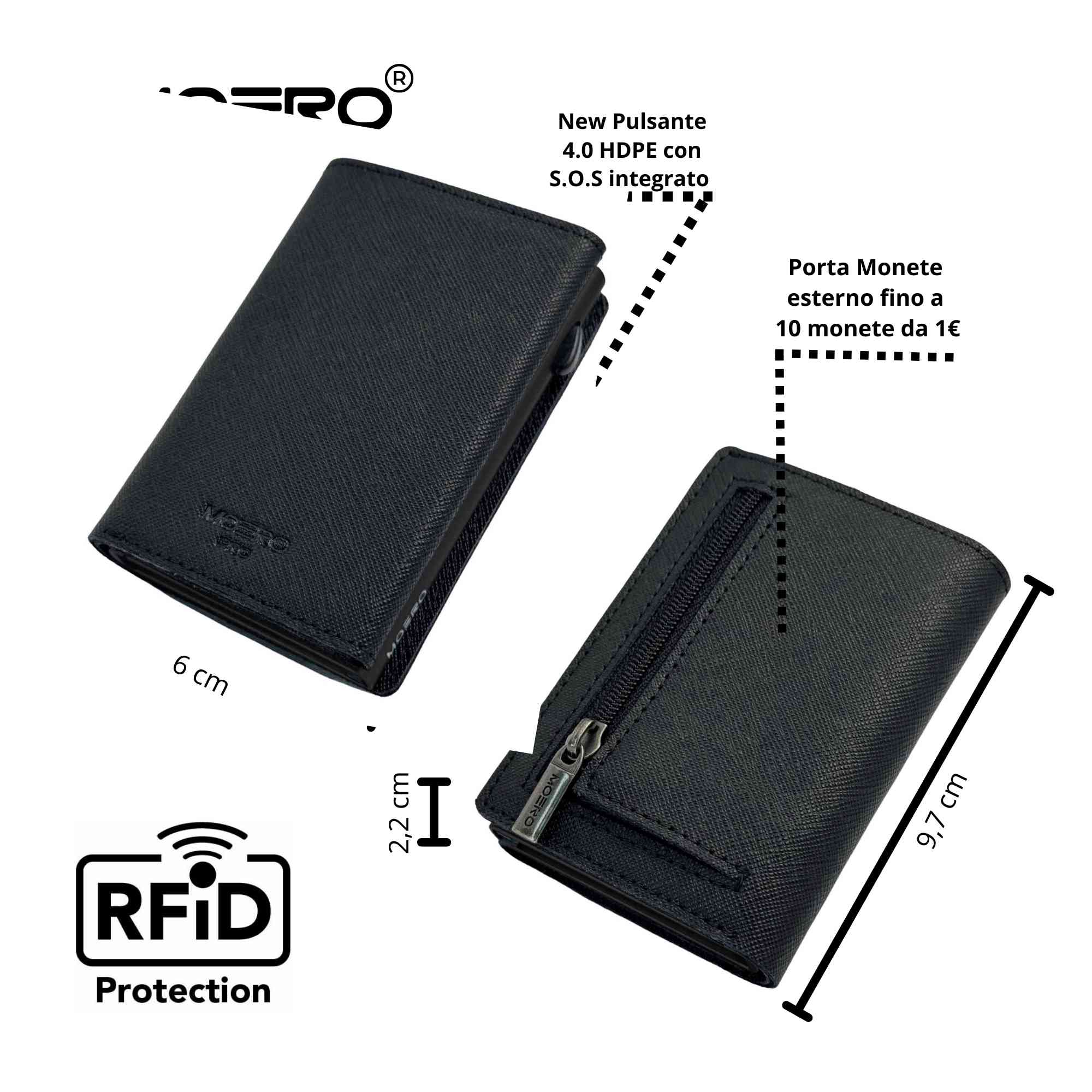 PRO PLUS Saffiano Black Zip