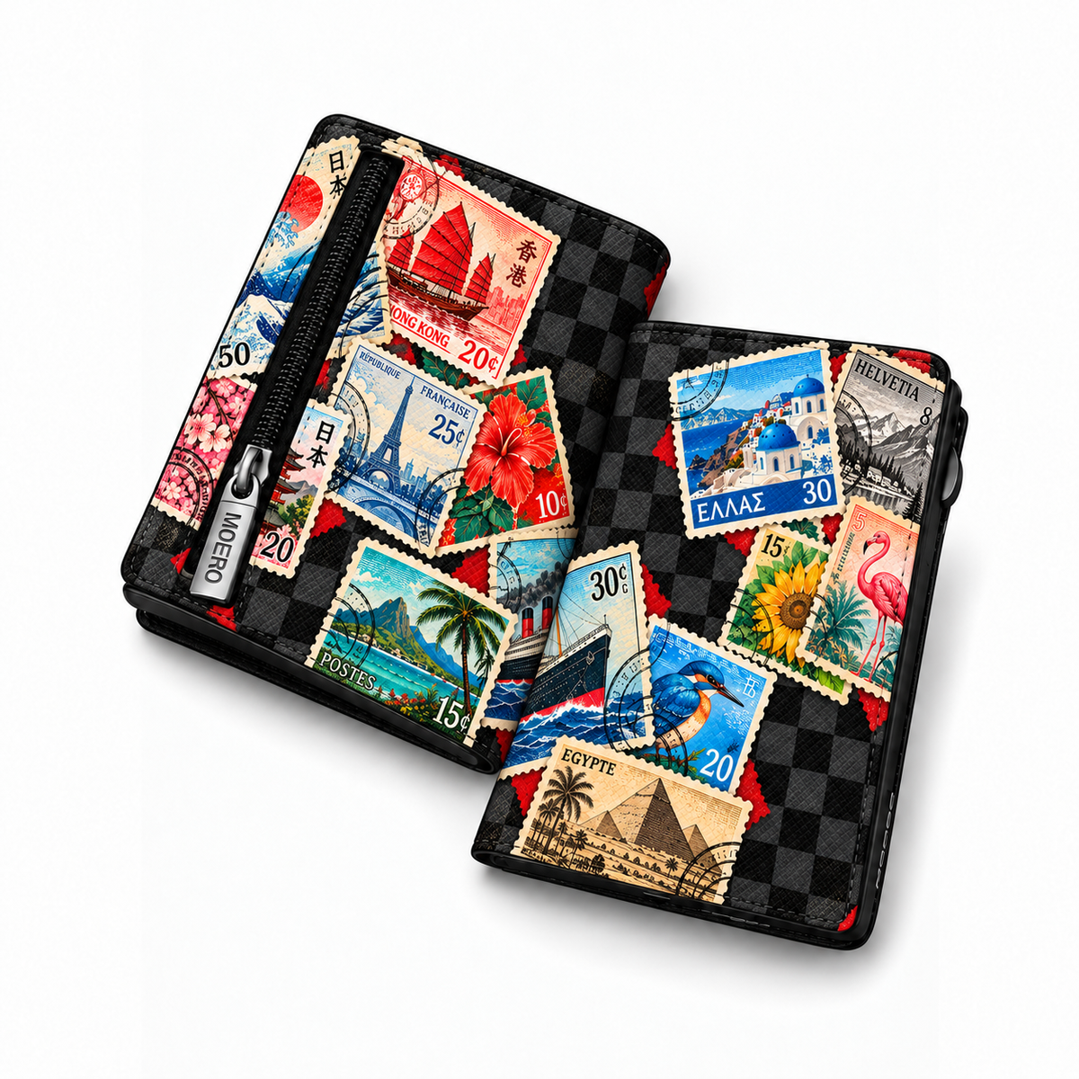 Moero Pro Zip – World Tour – Underground Limited Edition – Portafoglio RFID in Vera Pelle Saffiano con Chiusura Magnetica e Portamonete Zip