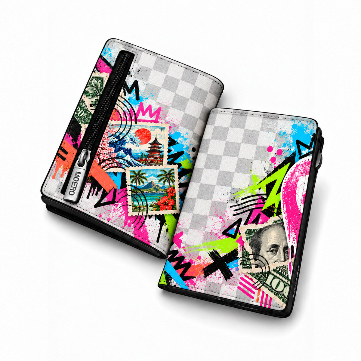 Moero Pro Zip – Urban Remix – Underground Limited Edition – Portafoglio RFID in Vera Pelle Saffiano con Chiusura Magnetica e Portamonete Zip