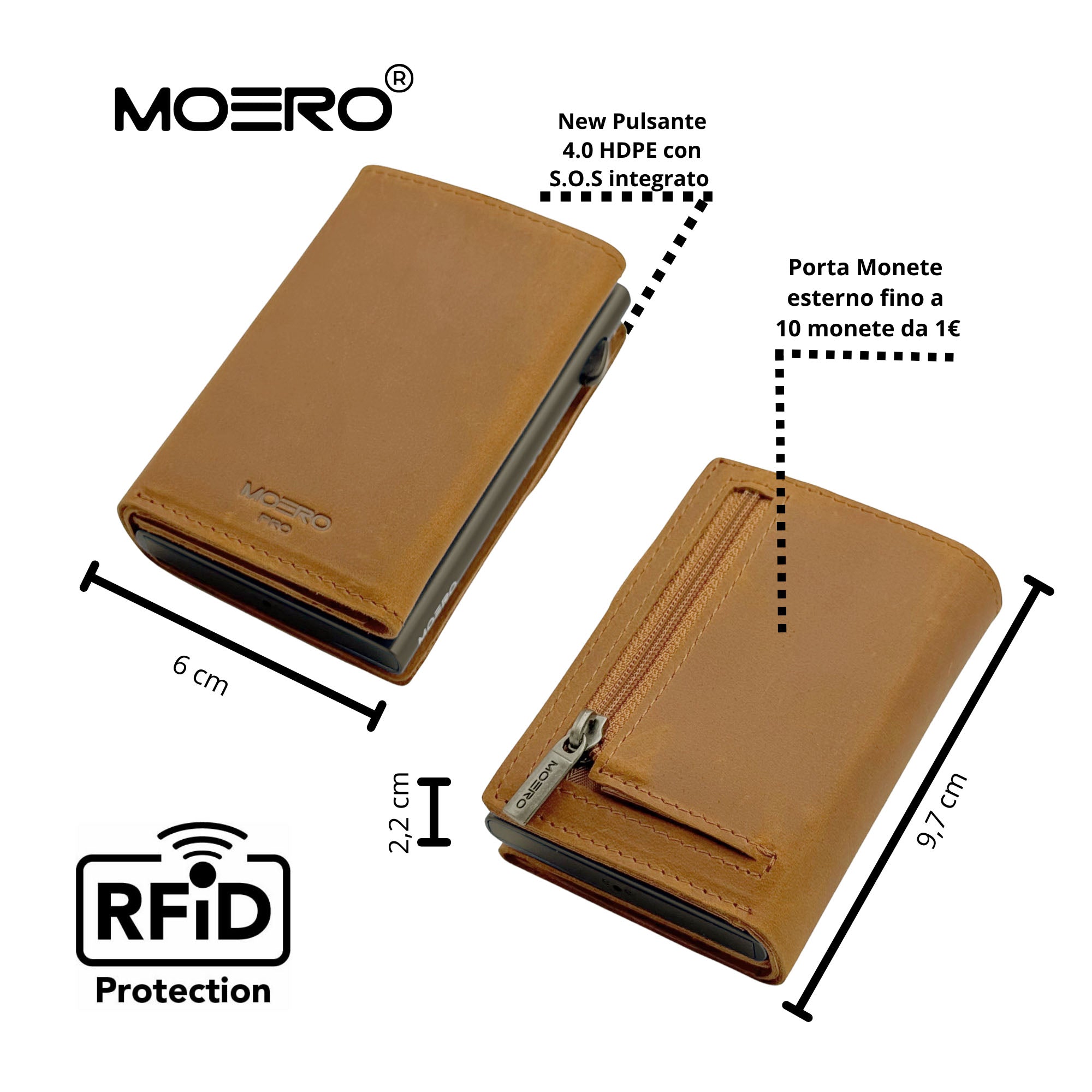 PRO PLUS Crazy Horse Cognac Zip