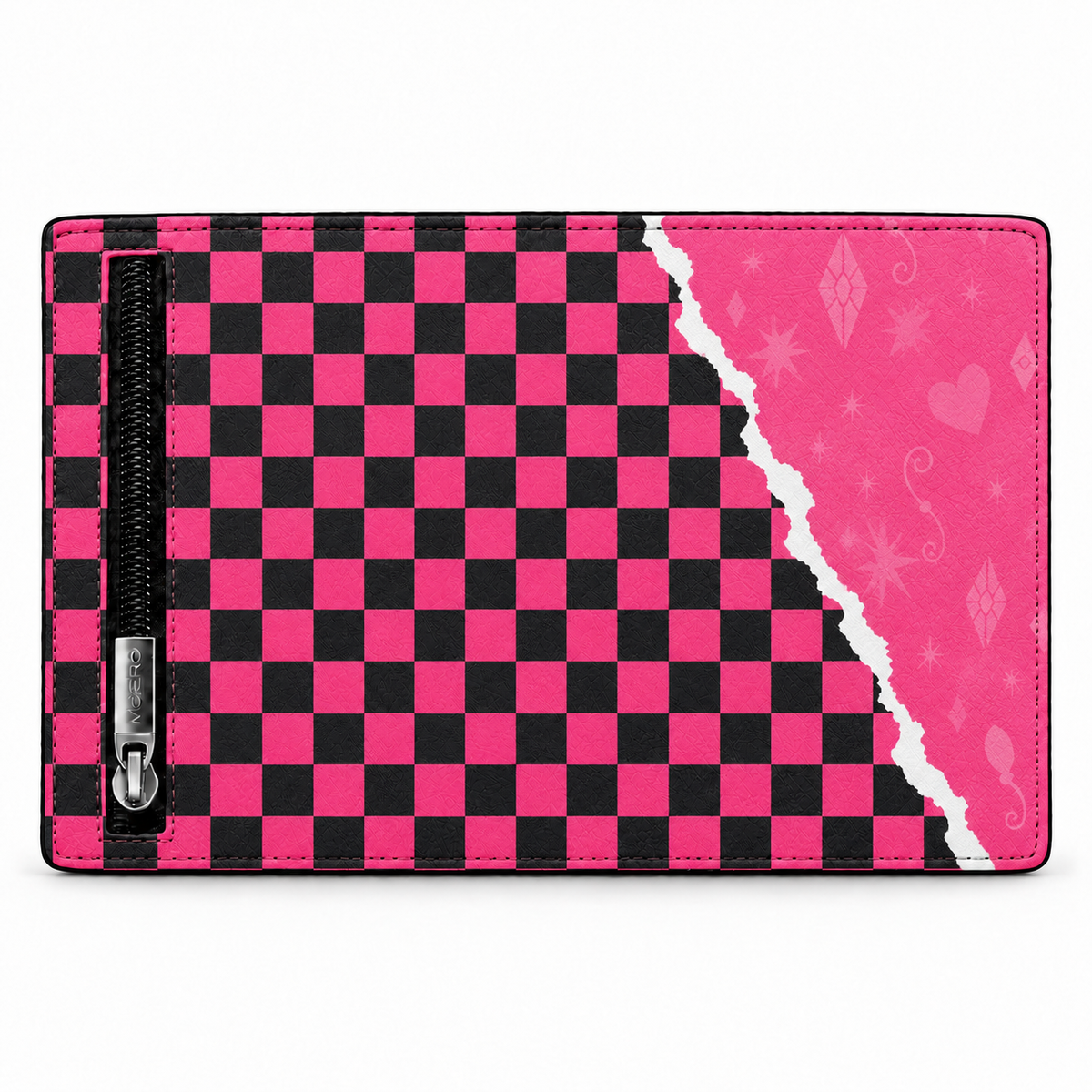 Moero Pro Zip – Pink Rebel – Underground Limited Edition – Portafoglio RFID in Vera Pelle Saffiano con Chiusura Magnetica e Portamonete Zip