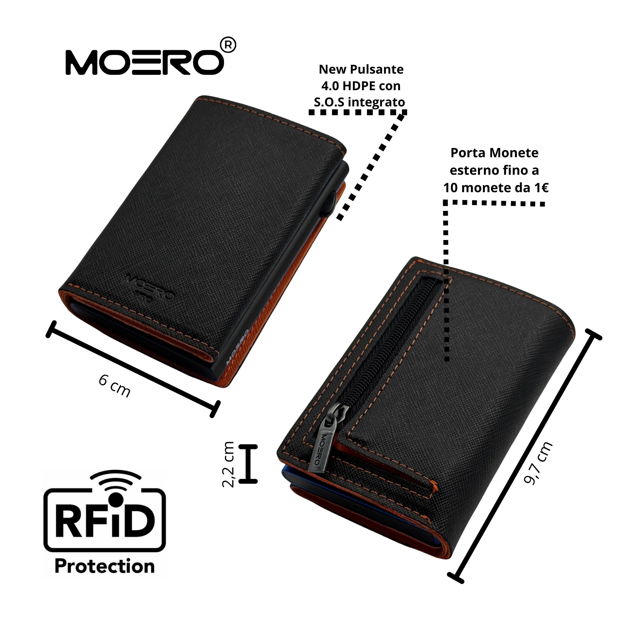 PRO PLUS Saffiano Negro y Naranja