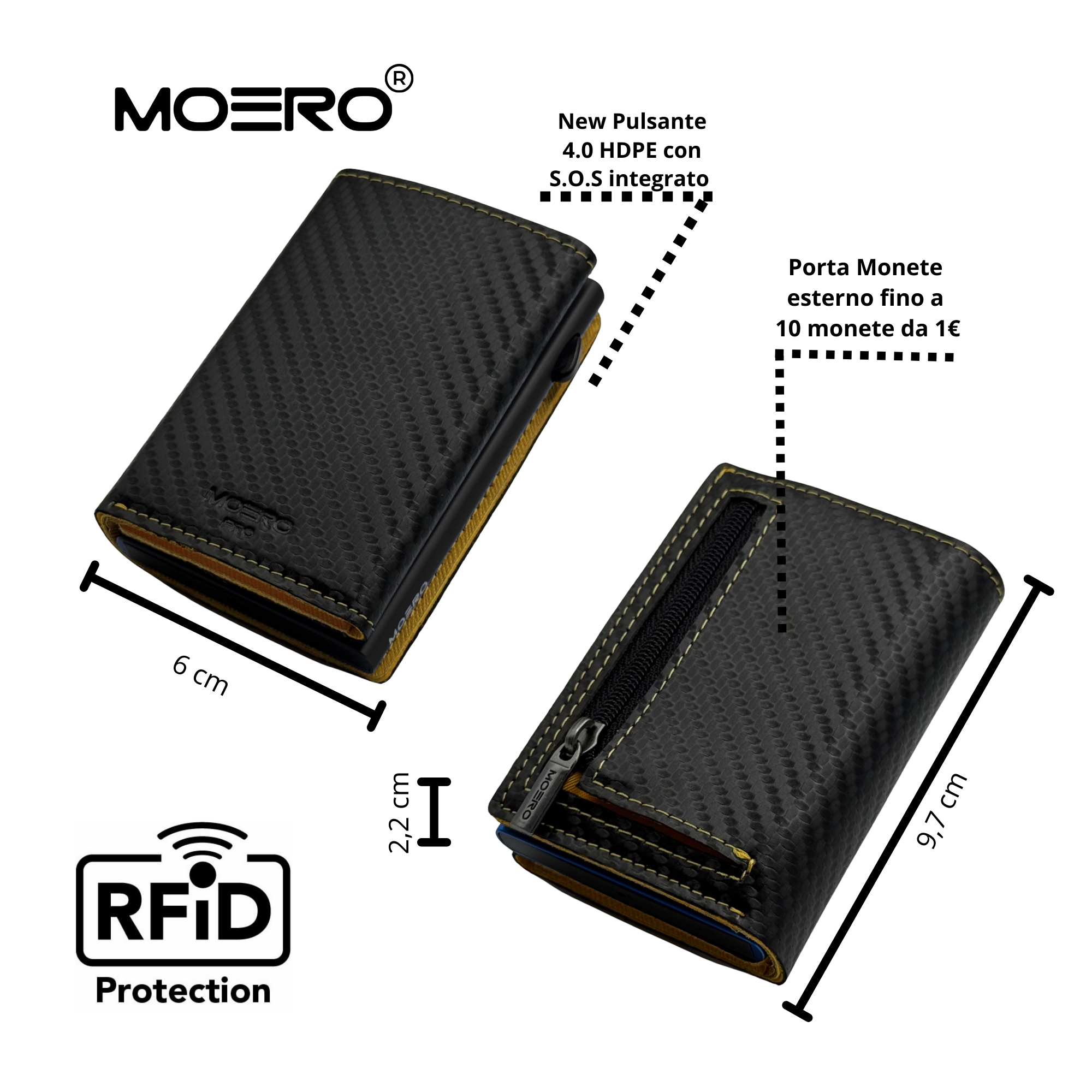 PRO PLUS Carbono/Saffiano Negro y Amarillo