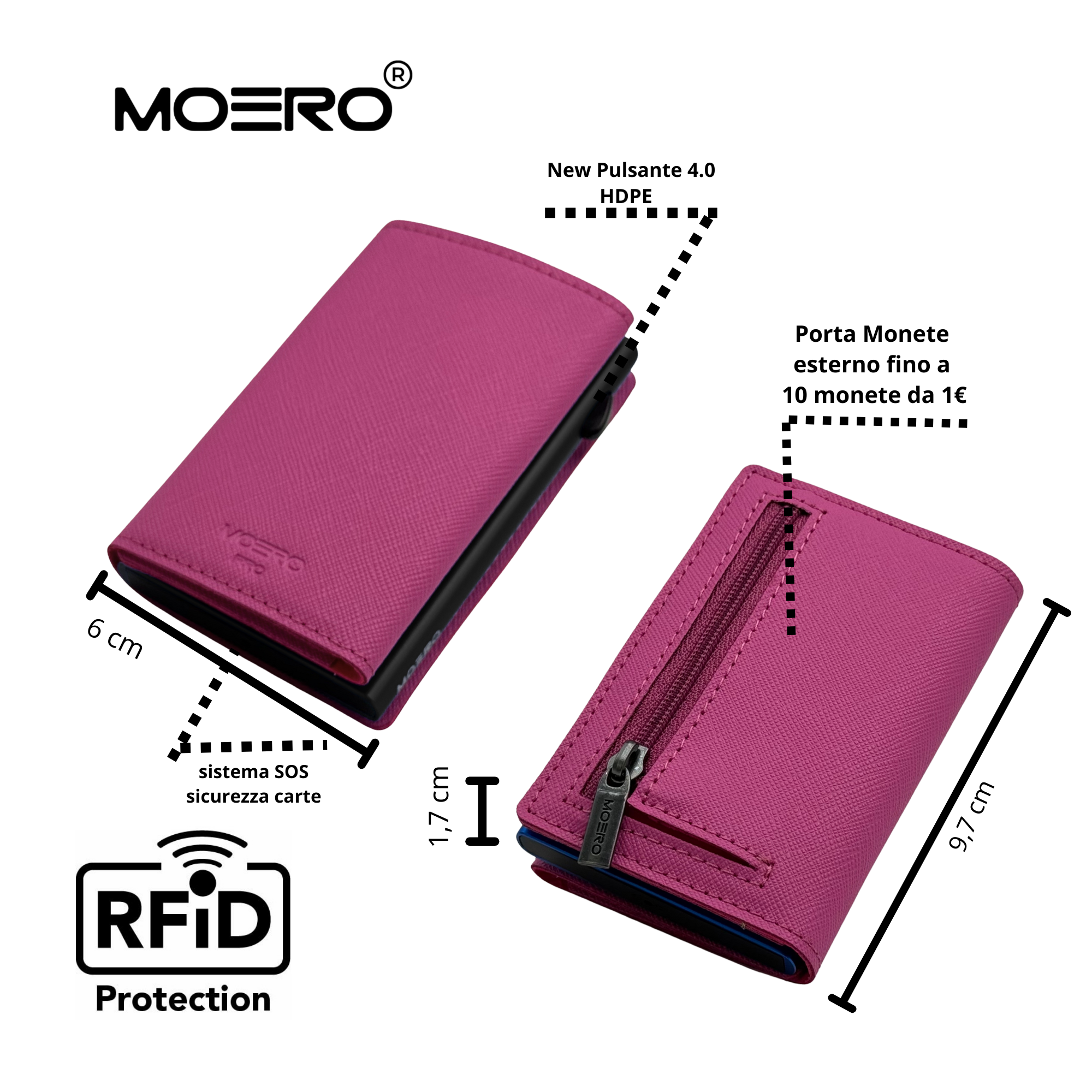 PRO Saffiano Fucsia Pink Zip