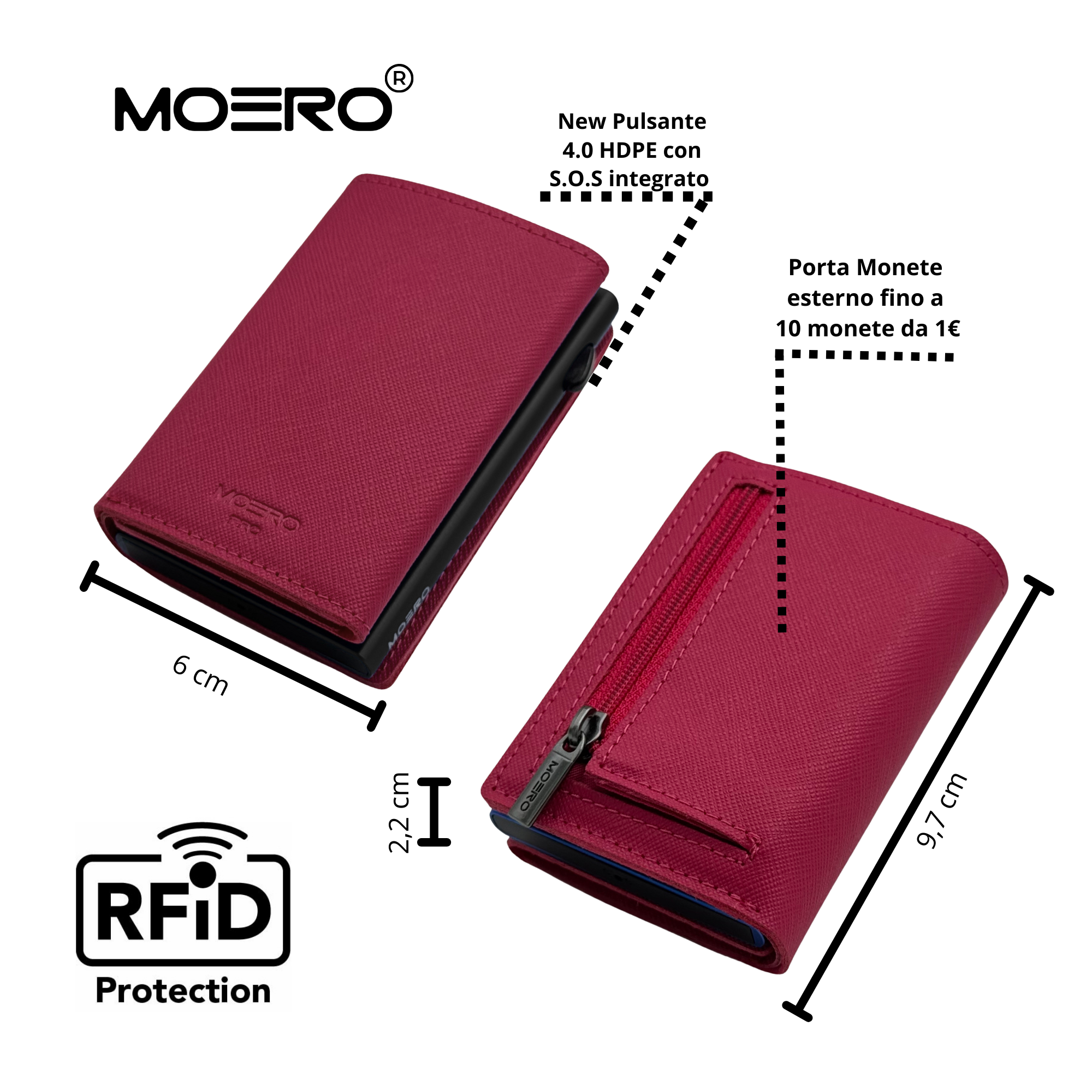 PRO PLUS Cremallera magenta saffiano