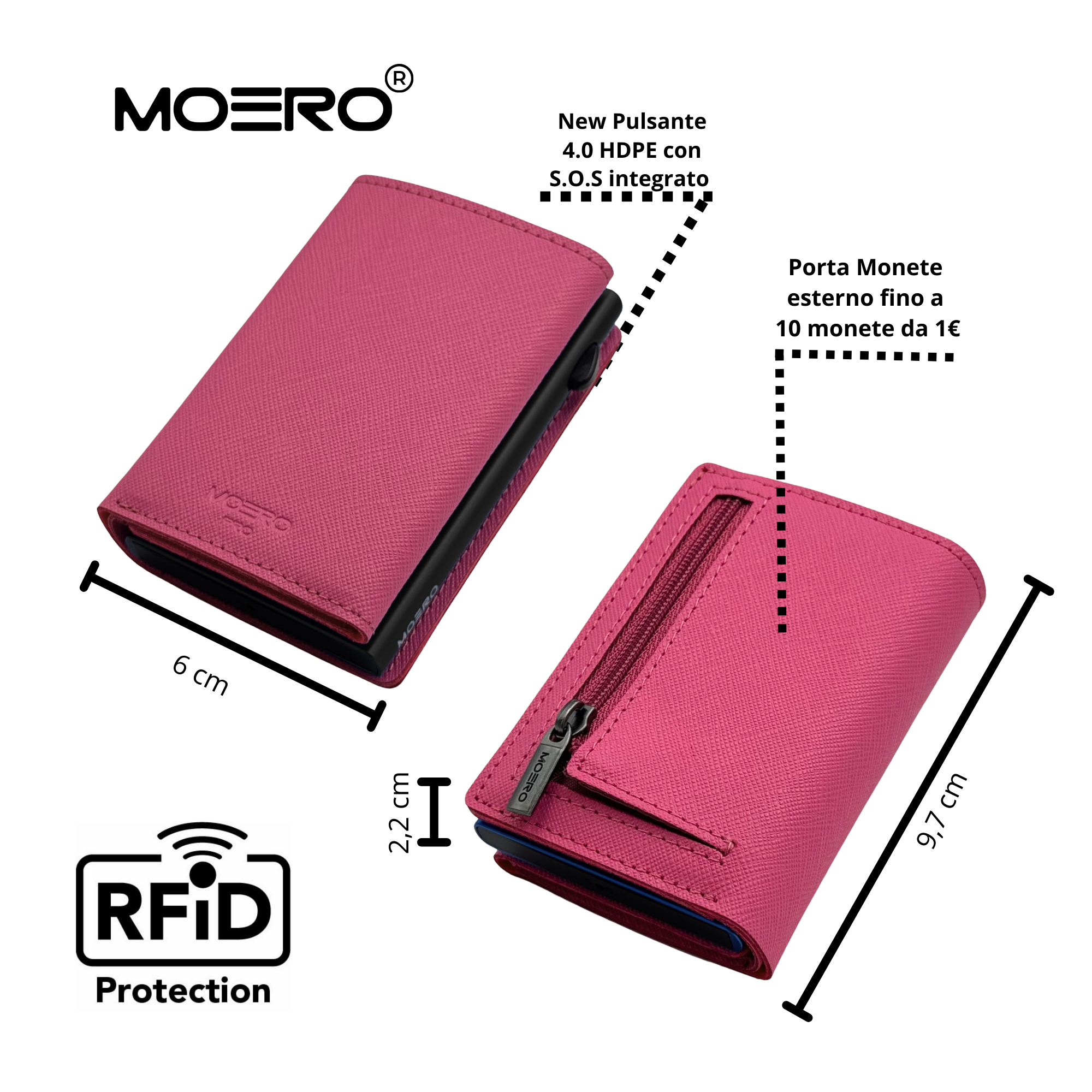 PRO PLUS Saffiano Fucsia Pink Zip