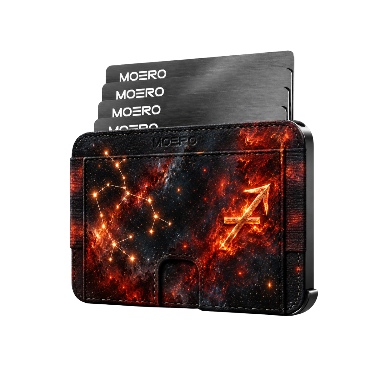 Moero M2 Pro - Sagittario - Limited Edition - MagSafe Wallet – Portafoglio RFID in Alluminio e Vera Pelle Saffiano Antigraffio