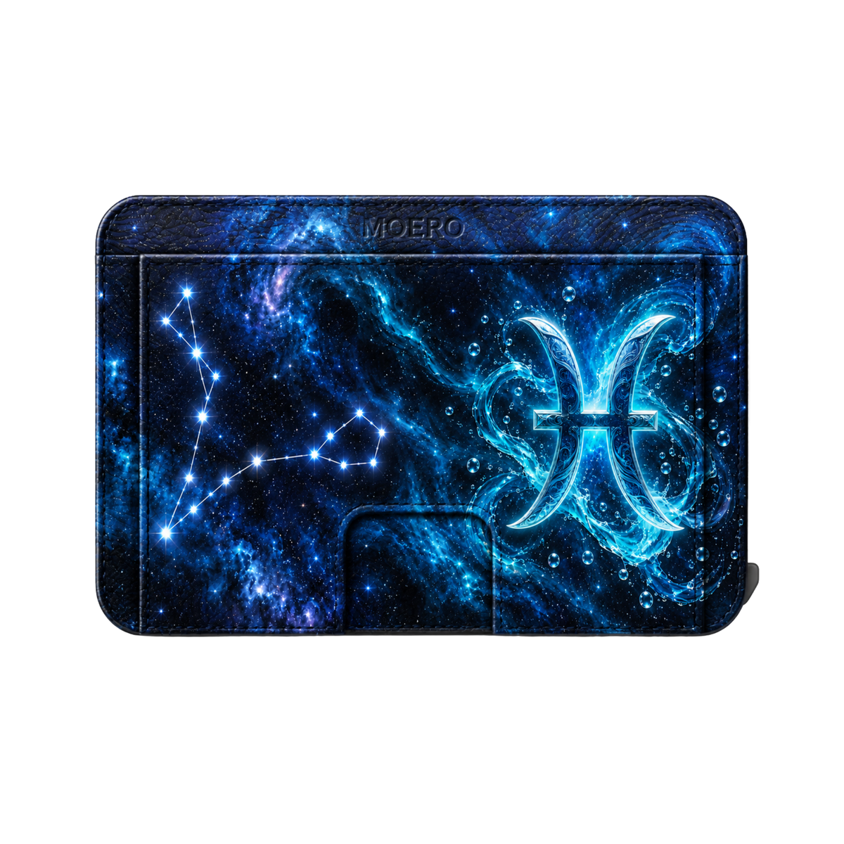 Moero M2 Pro - Pesci - Limited Edition - MagSafe Wallet – Portafoglio RFID in Alluminio e Vera Pelle Saffiano Antigraffio