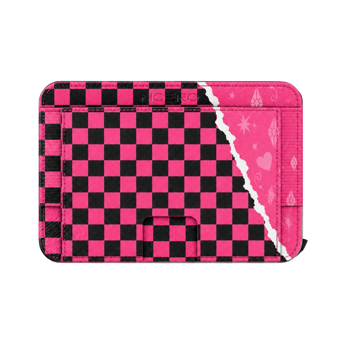 Moero M2 Pro - Pink Rebel - Underground art Limited Edition - MagSafe Wallet – Portafoglio RFID in Alluminio e Vera Pelle Saffiano Antigraffio