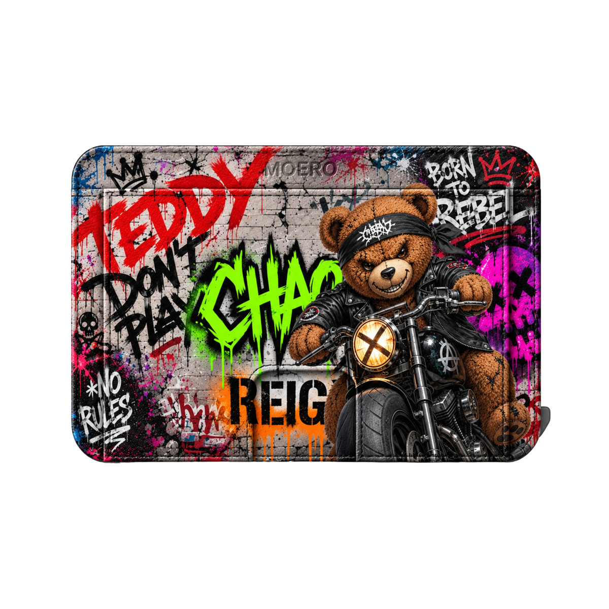 Moero M2 Pro - Teddy Rebel - Limited Edition - MagSafe Wallet – Portafoglio RFID in Alluminio e Vera Pelle Saffiano Antigraffio