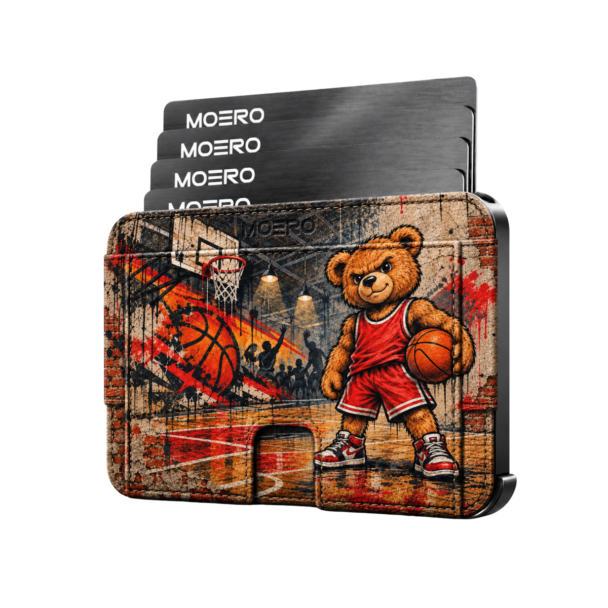 Moero M2 Pro - Teddy Basket - Sport Limited Edition - MagSafe Wallet – Portafoglio RFID in Alluminio e Vera Pelle Saffiano Antigraffio