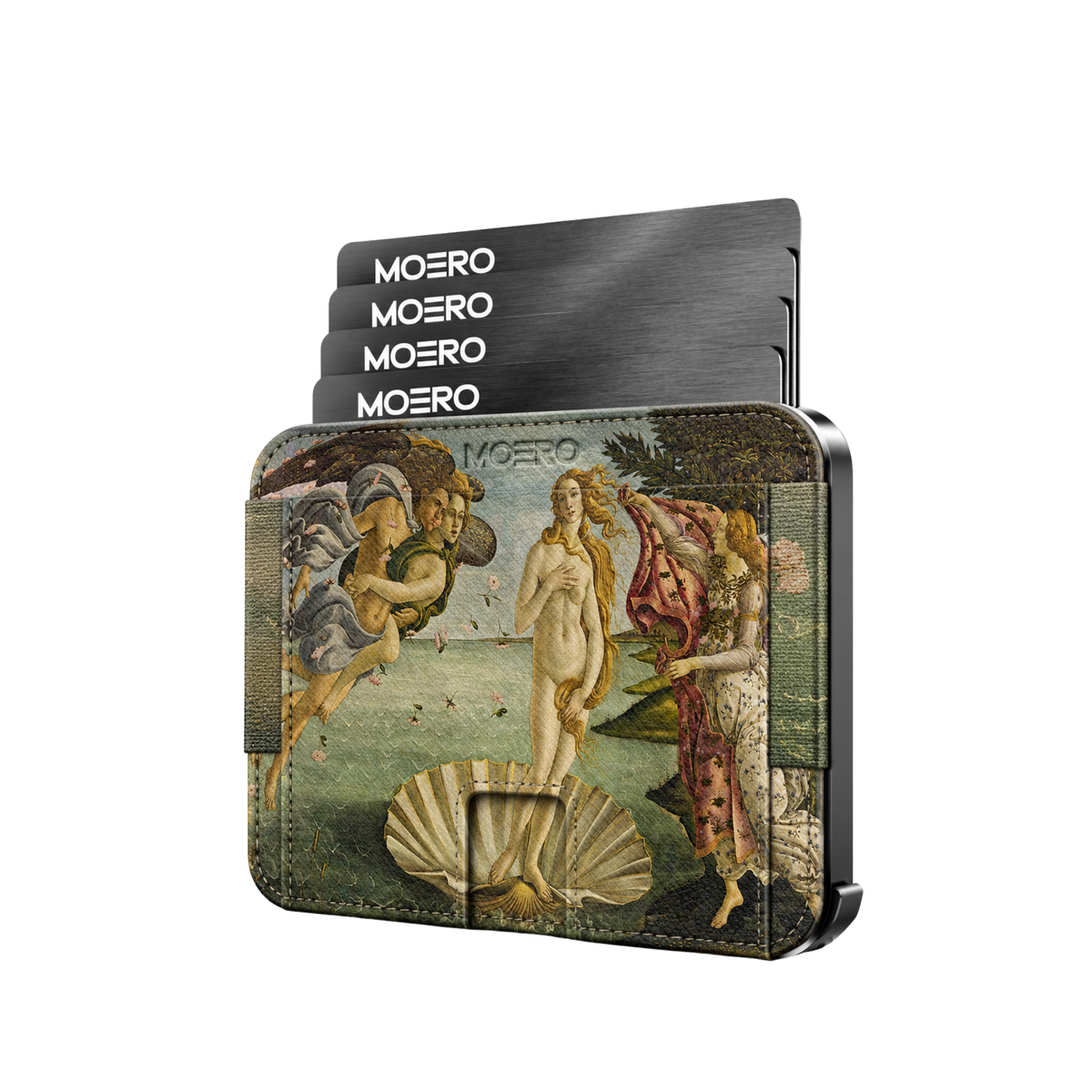Moero M2 Pro - La nascita di Venere Limited Edition - MagSafe Wallet – Portafoglio RFID in Alluminio e Vera Pelle Saffiano Antigraffio