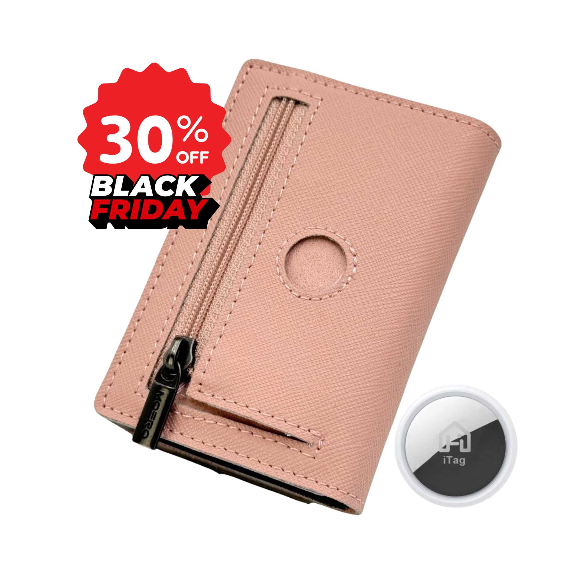 Airtag PRO Saffiano Pink Zip