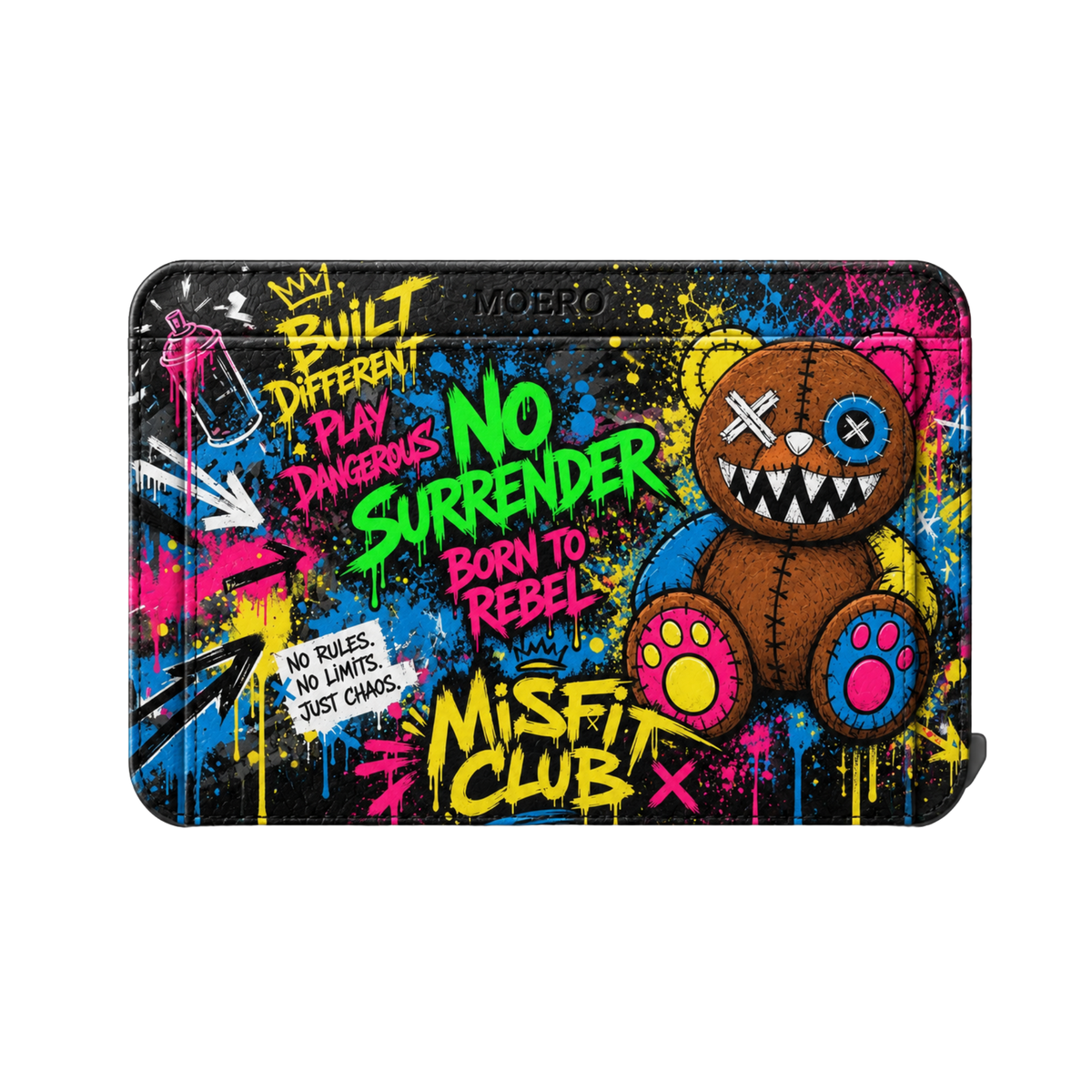 Moero M2 Pro - Teddy Built different - Limited Edition - MagSafe Wallet – Portafoglio RFID in Alluminio e Vera Pelle Saffiano Antigraffio