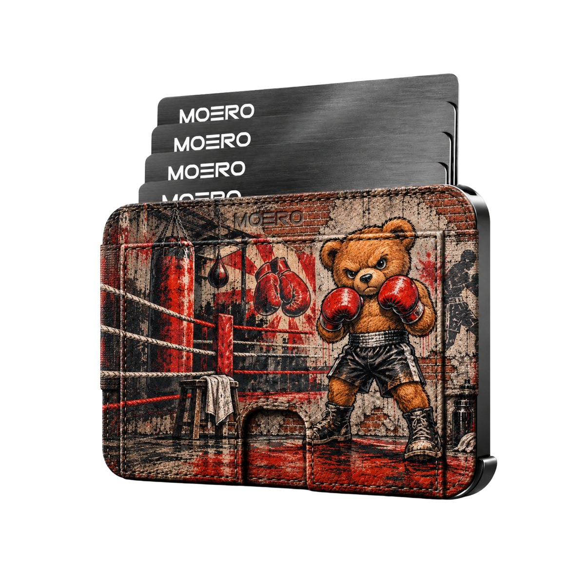 Moero M2 Pro - Teddy Box - Sport Limited Edition - MagSafe Wallet – Portafoglio RFID in Alluminio e Vera Pelle Saffiano Antigraffio