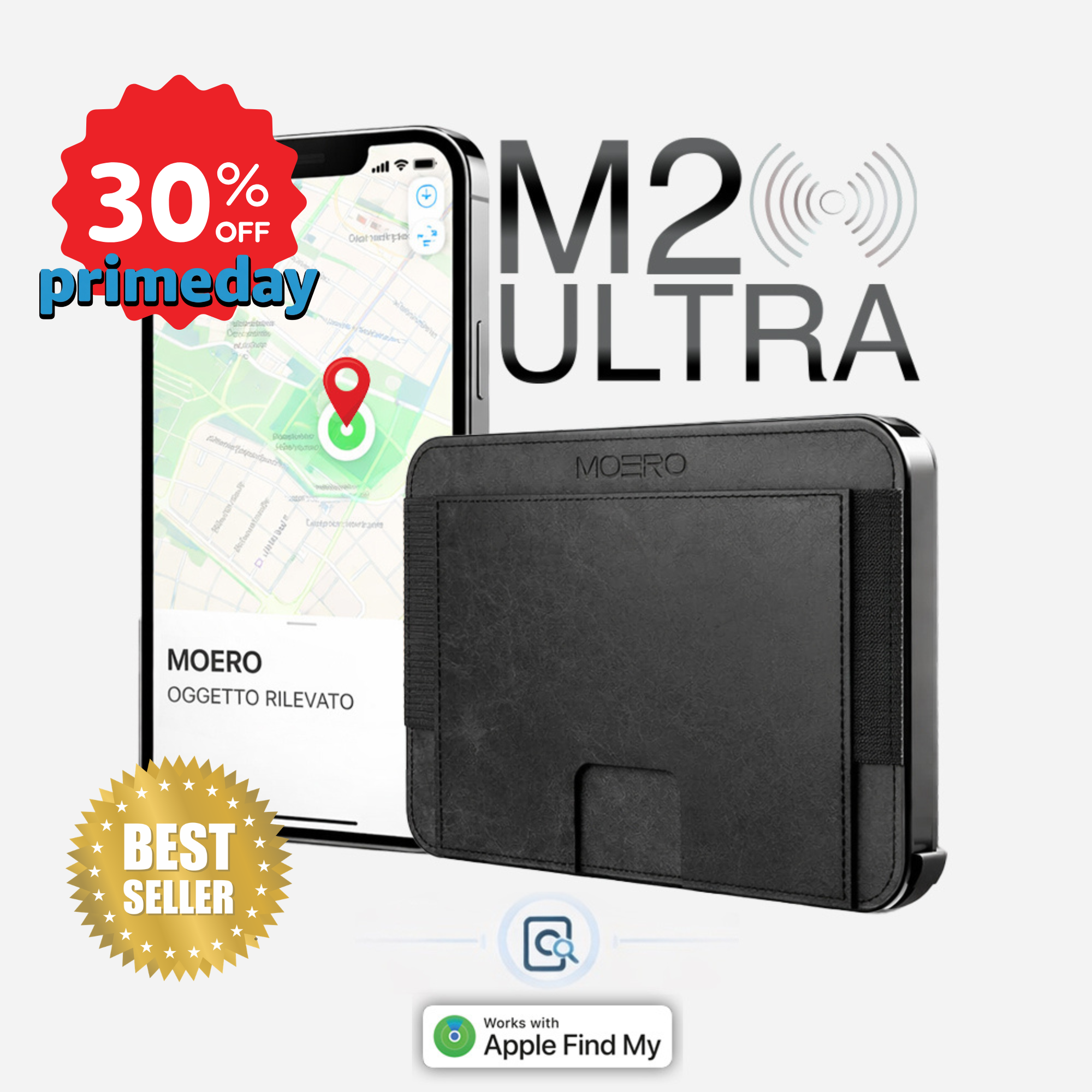 Moero M2 ULTRA Vintage MagSafe Wallet con Apple Find My Integrato – Portafoglio RFID in Alluminio e Pelle Vegana