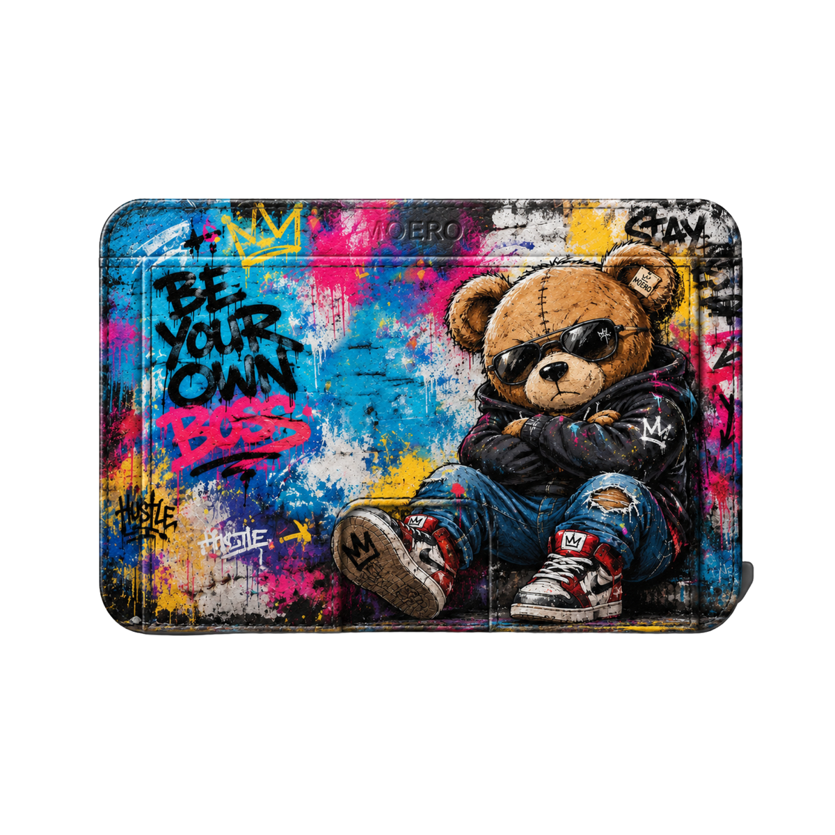Moero M2 Pro - Teddy Boss - Limited Edition - MagSafe Wallet – Portafoglio RFID in Alluminio e Vera Pelle Saffiano Antigraffio