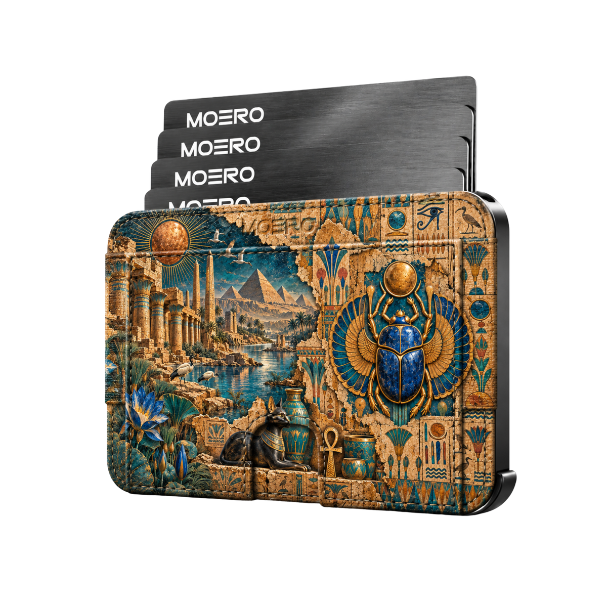 Moero M2 Pro - Scarabeo - Limited Edition - MagSafe Wallet – Portafoglio RFID in Alluminio e Vera Pelle Saffiano Antigraffio