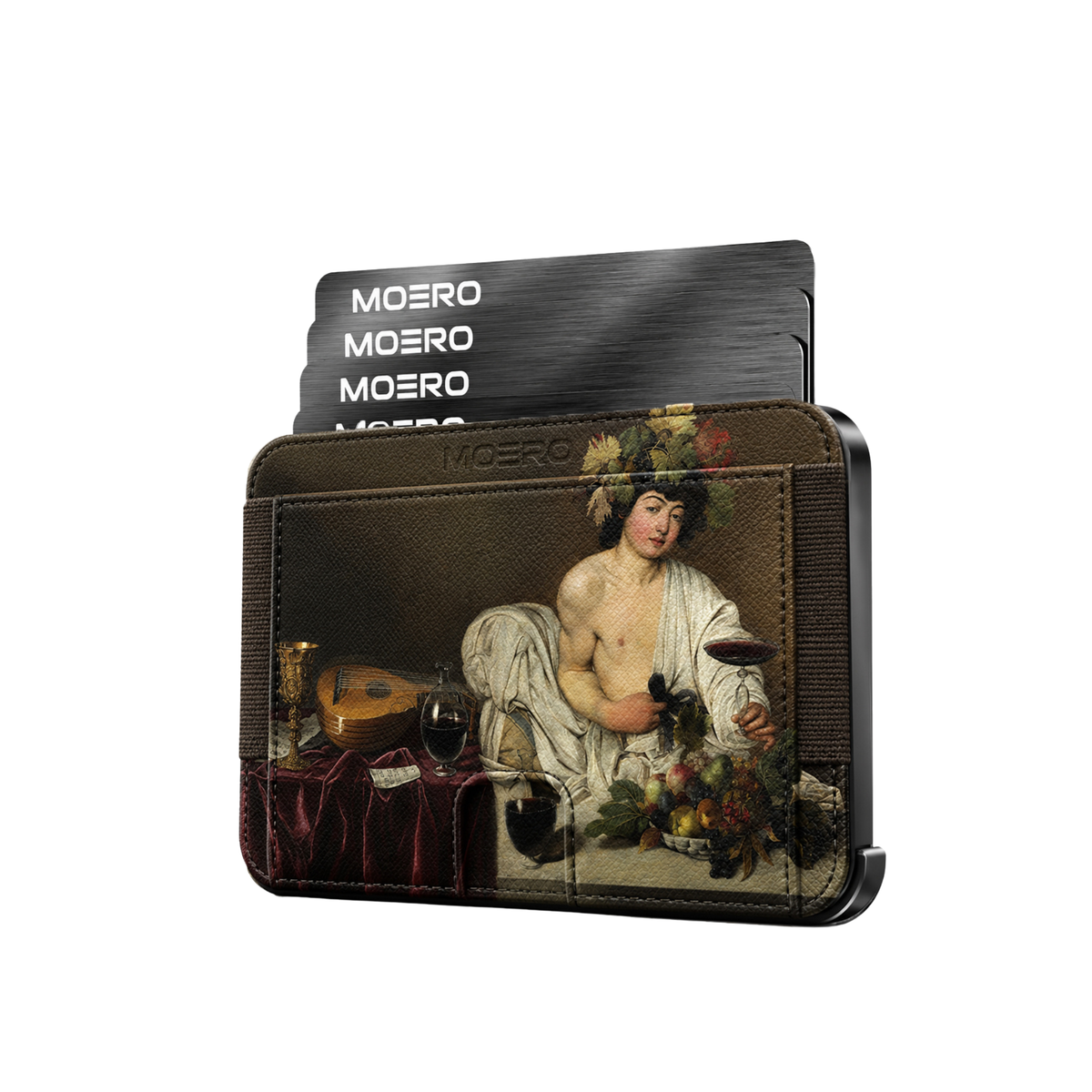 Moero M2 Pro - Bacco Limited Edition - MagSafe Wallet – Portafoglio RFID in Alluminio e Vera Pelle Saffiano Antigraffio