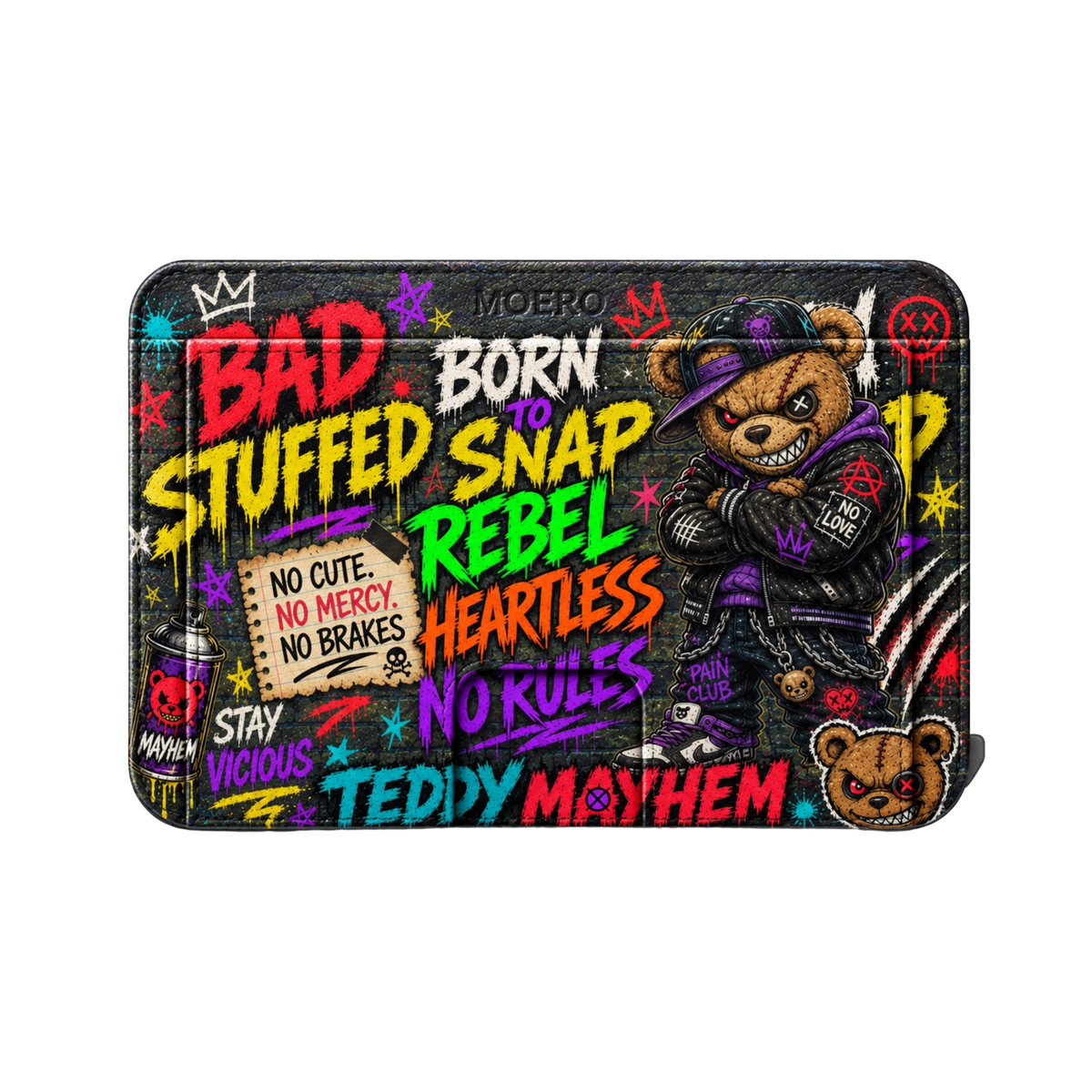 Moero M2 Pro - Bad Stuffed - Limited Edition - MagSafe Wallet – Portafoglio RFID in Alluminio e Vera Pelle Saffiano Antigraffio