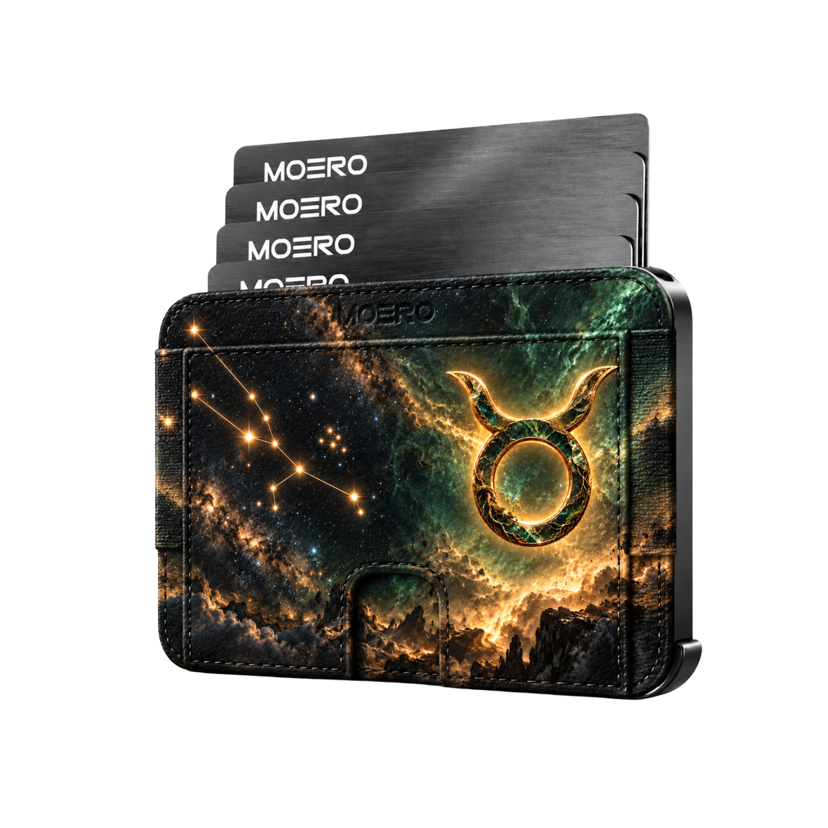 Moero M2 Pro - Toro - Limited Edition - MagSafe Wallet – Portafoglio RFID in Alluminio e Vera Pelle Saffiano Antigraffio