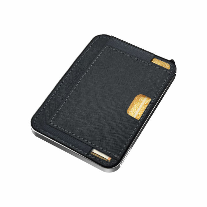 Moero M2 Pro Saffiano Grey MagSafe Wallet – Portafoglio RFID in Alluminio e Vera Pelle Antigraffio