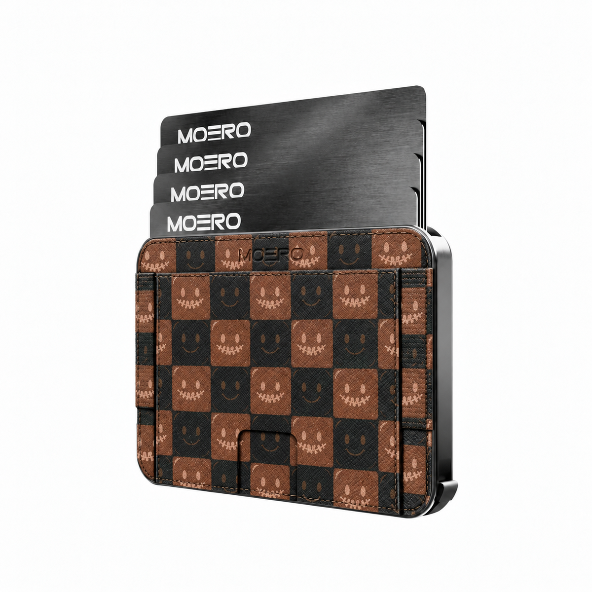Moero M2 Pro - Stitched Smile - Underground art Limited Edition - MagSafe Wallet – Portafoglio RFID in Alluminio e Vera Pelle Saffiano Antigraffio