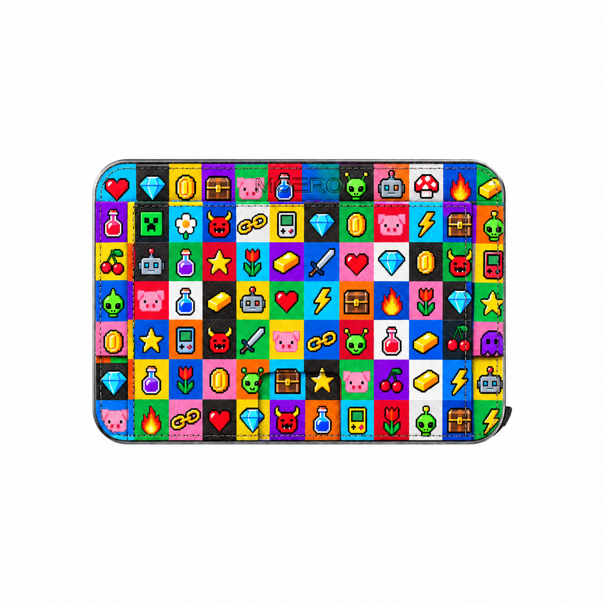 Moero M2 Pro - Arcade Mania - Underground art Limited Edition - MagSafe Wallet – Portafoglio RFID in Alluminio e Vera Pelle Saffiano Antigraffio