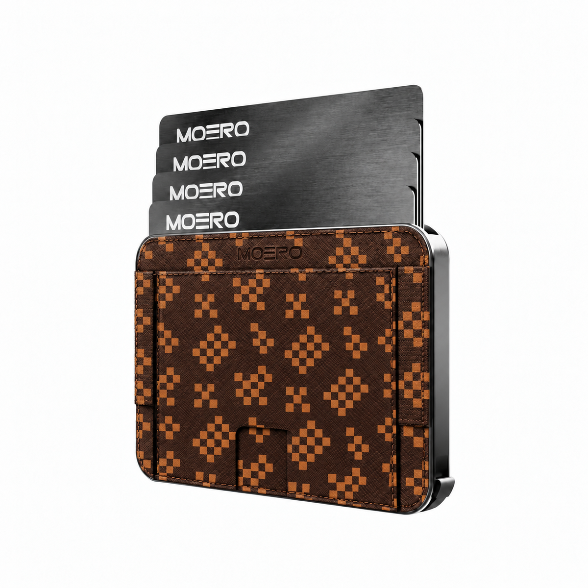 Moero M2 Pro - Pixel Code - Underground art Limited Edition - MagSafe Wallet – Portafoglio RFID in Alluminio e Vera Pelle Saffiano Antigraffio