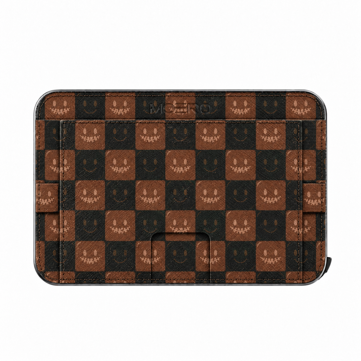 Moero M2 Pro - Stitched Smile - Underground art Limited Edition - MagSafe Wallet – Portafoglio RFID in Alluminio e Vera Pelle Saffiano Antigraffio
