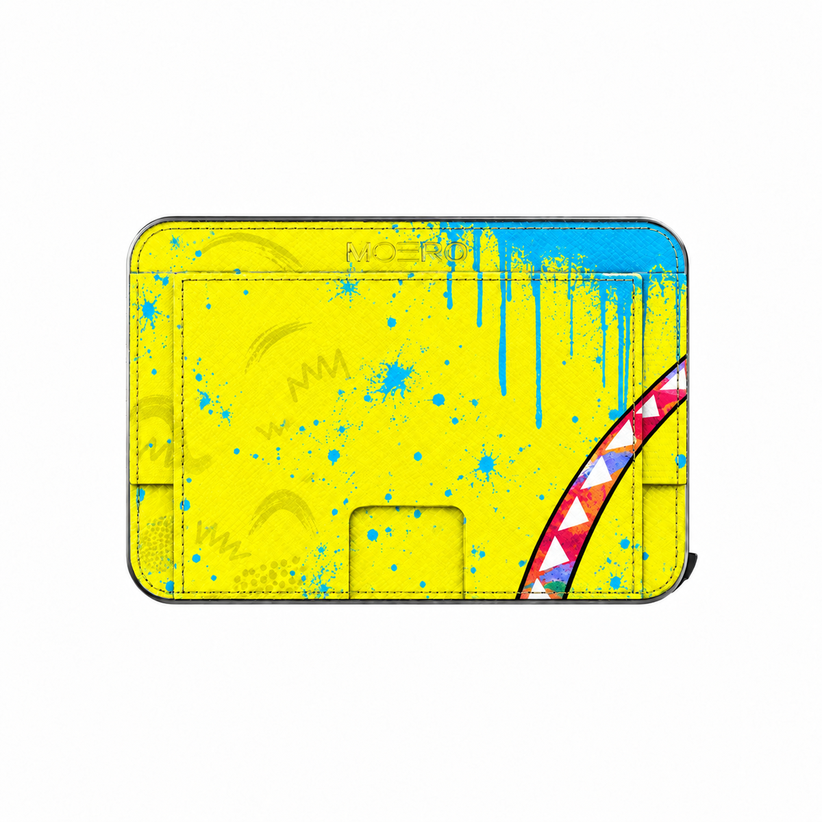 Moero M2 Pro - Check Bite Pop - Underground art Limited Edition - MagSafe Wallet – Portafoglio RFID in Alluminio e Vera Pelle Saffiano Antigraffio