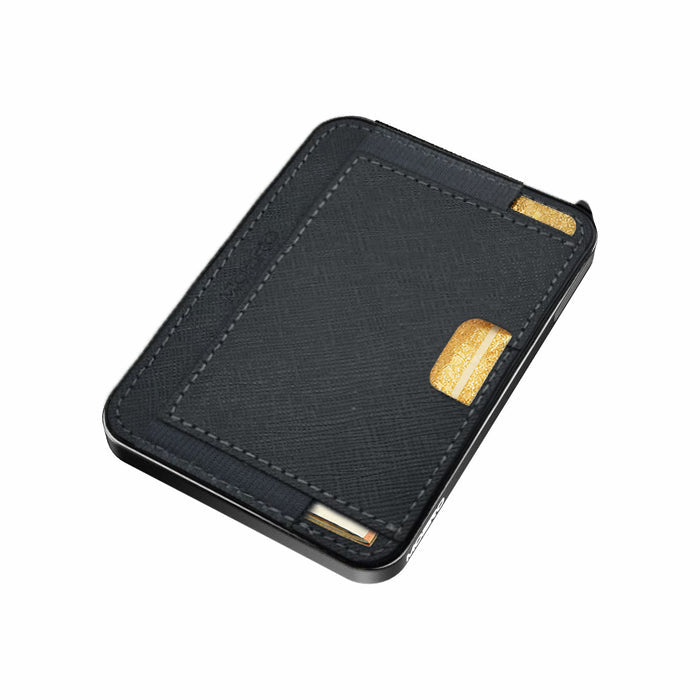 Moero M2 Pro Saffiano Grey MagSafe Wallet – Portafoglio RFID in Alluminio e Vera Pelle Antigraffio