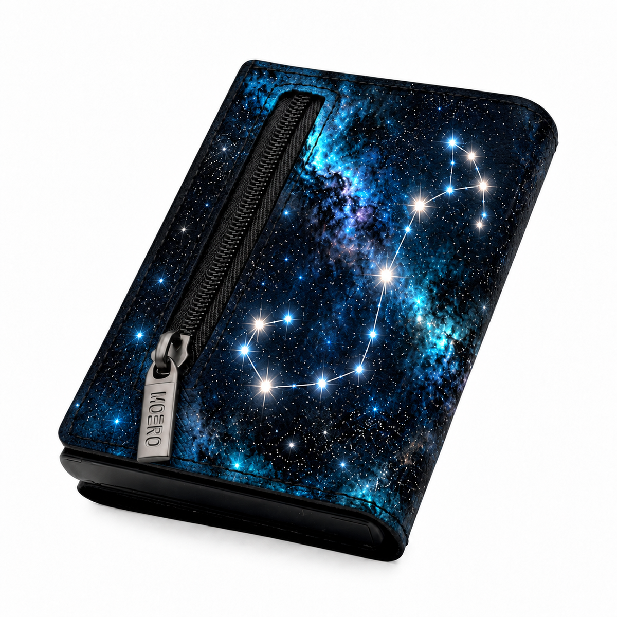 Moero Pro – Scorpione – Zodiac Limited Edition – Portafoglio RFID in Vera Pelle Saffiano con Chiusura Magnetica e Portamonete Zip
