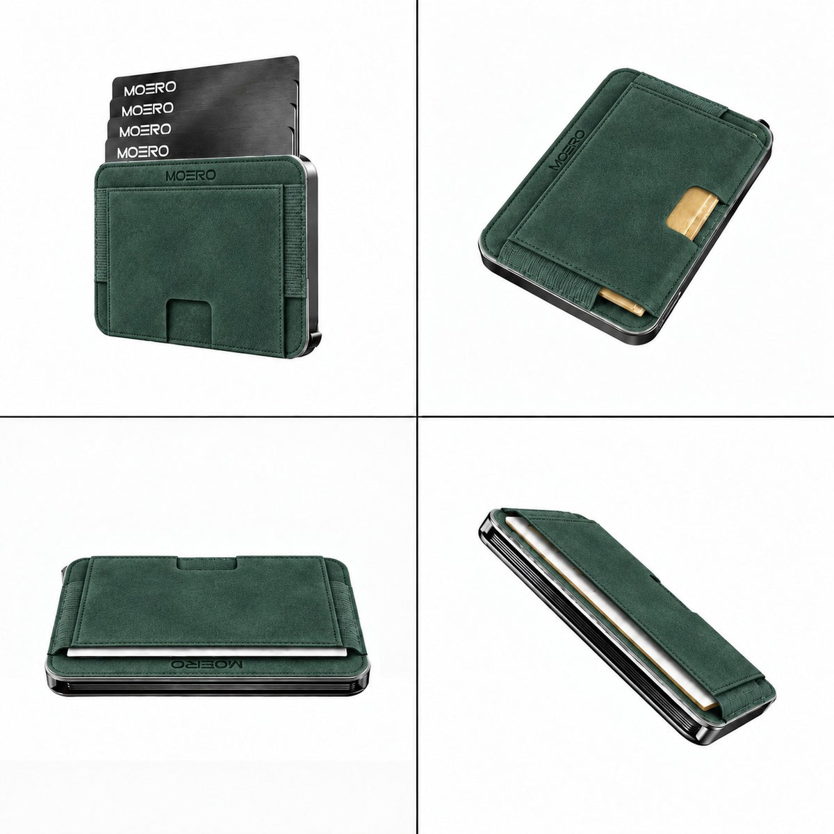 Moero M2 ULTRA SUPERIOR microfibra scamosciata MagSafe Wallet con Apple Find My Integrato – Portafoglio RFID in Alluminio e Alcantara