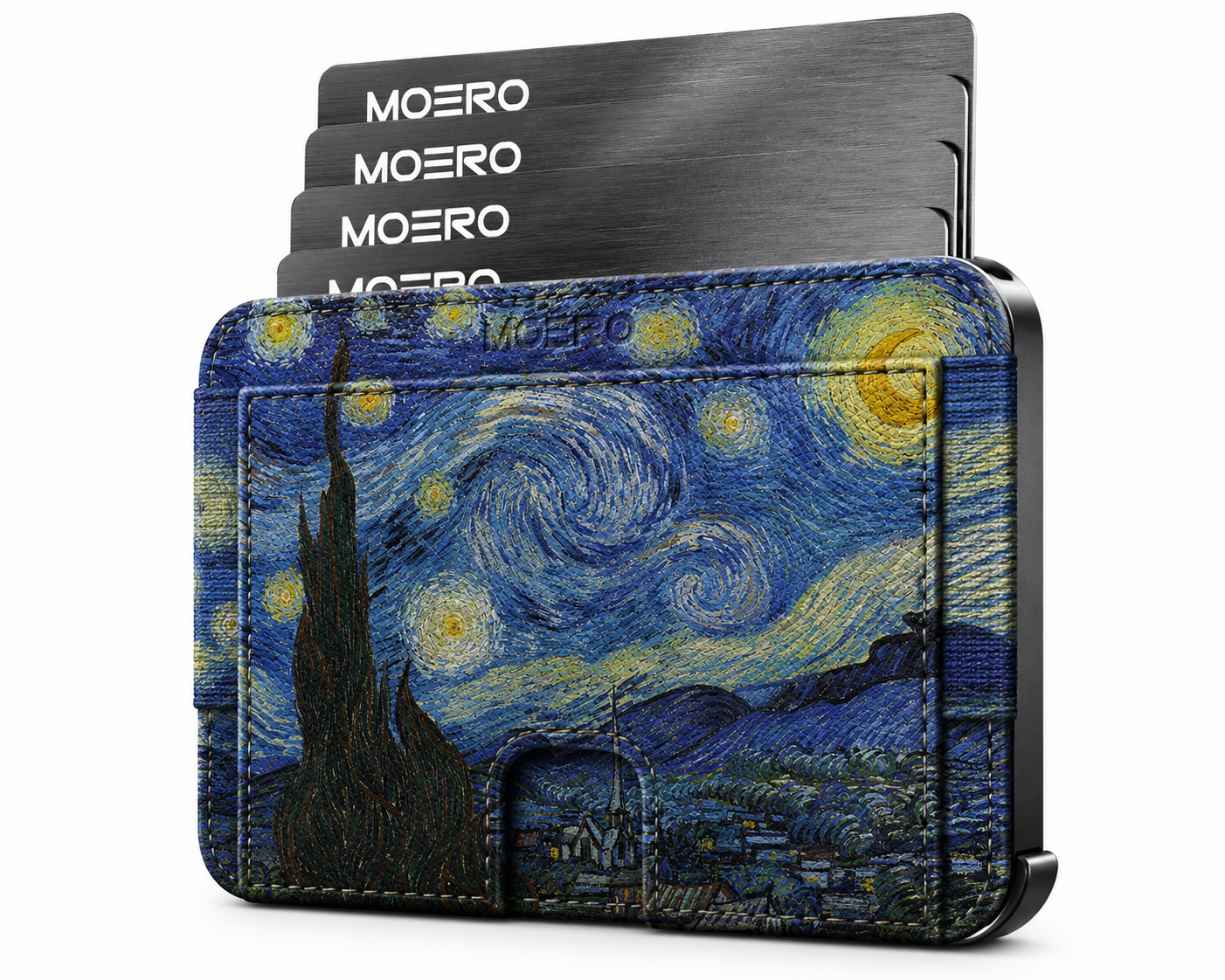Moero M2 Ultra Notte Stellata Limited Edition – Portafoglio MagSafe con Apple Find My Integrato, Vera Pelle Saffiano e Protezione RFID