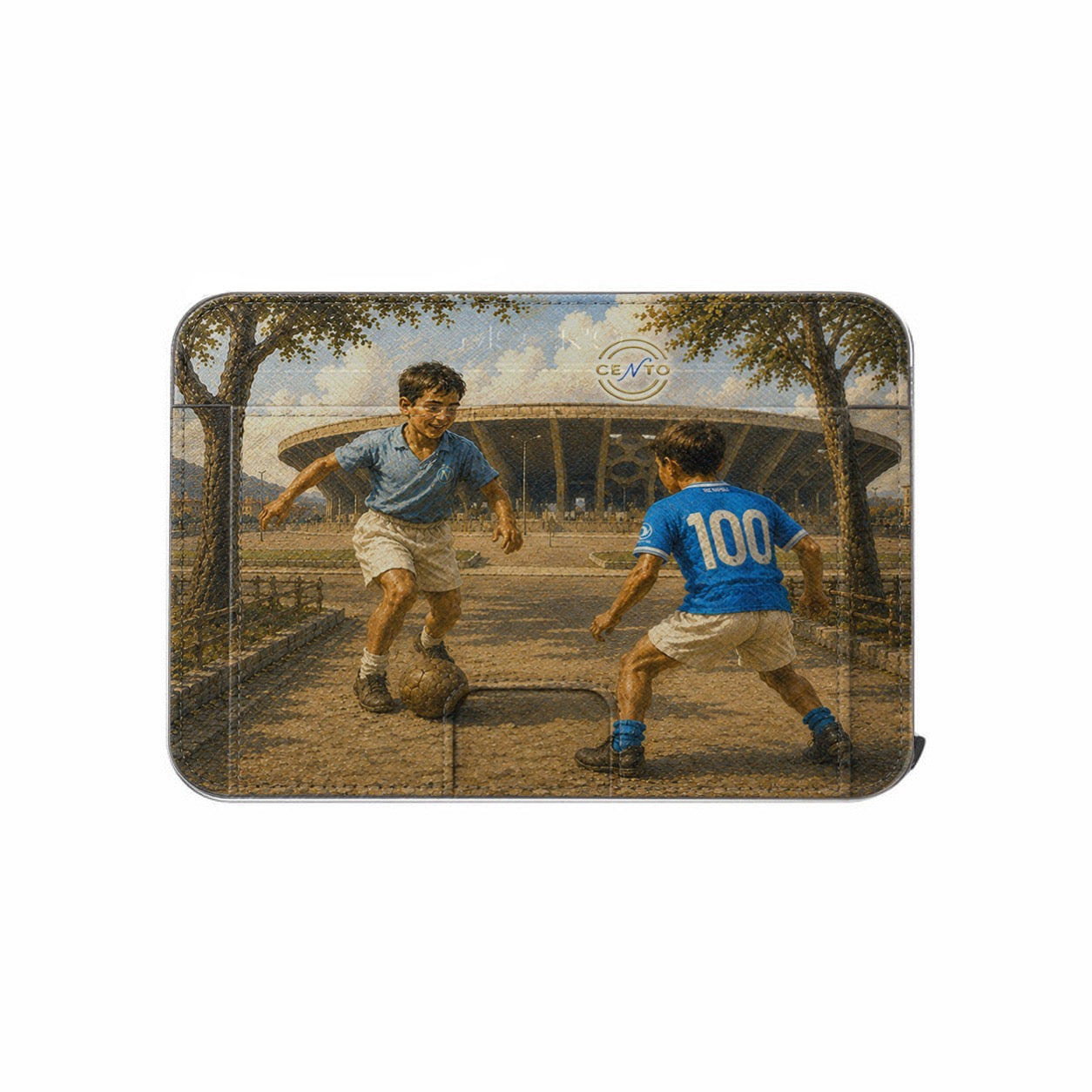 Moero M2 Pro - Napoli Centenary - Limited Edition - MagSafe Wallet – Portafoglio RFID in Alluminio e Vera Pelle Saffiano Antigraffio