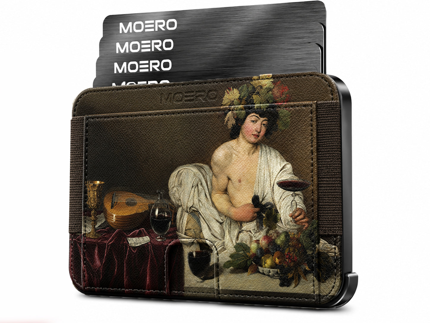 Moero M2 Pro - Bacco Limited Edition - MagSafe Wallet – Portafoglio RFID in Alluminio e Vera Pelle Saffiano Antigraffio
