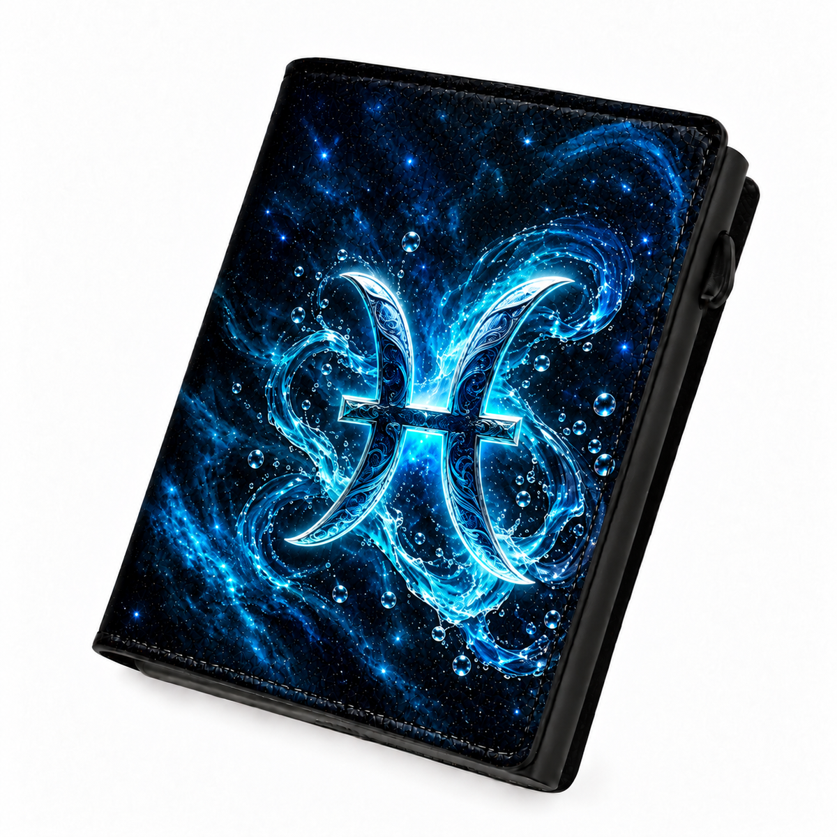 Moero Pro – Pesci – Zodiac Limited Edition – Portafoglio RFID in Vera Pelle Saffiano con Chiusura Magnetica e Portamonete Zip