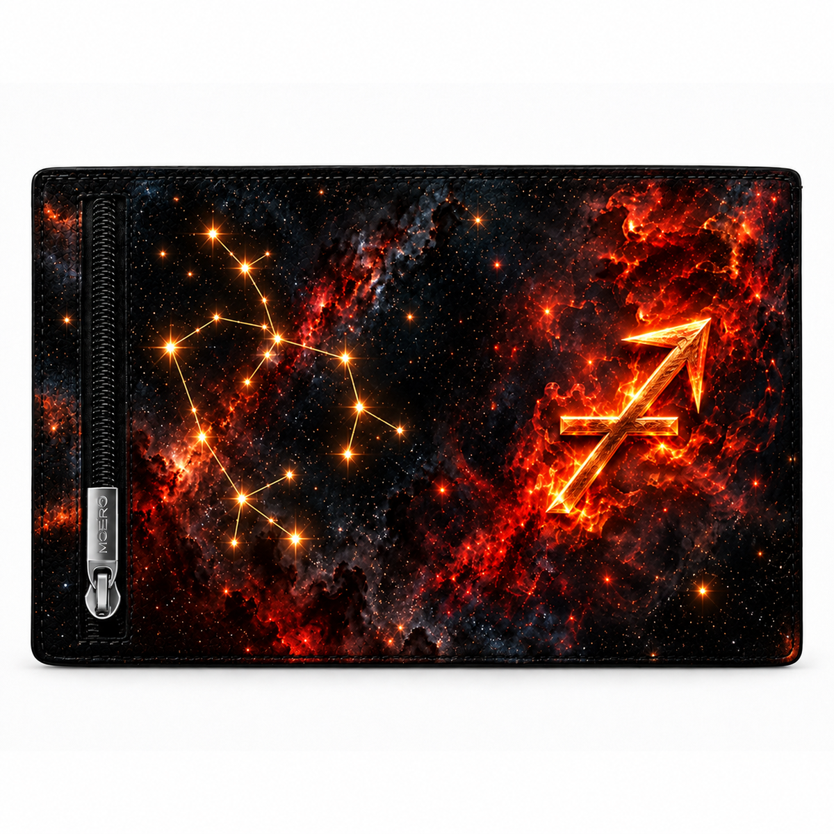 Moero Pro – Sagittario – Zodiac Limited Edition – Portafoglio RFID in Vera Pelle Saffiano con Chiusura Magnetica e Portamonete Zip