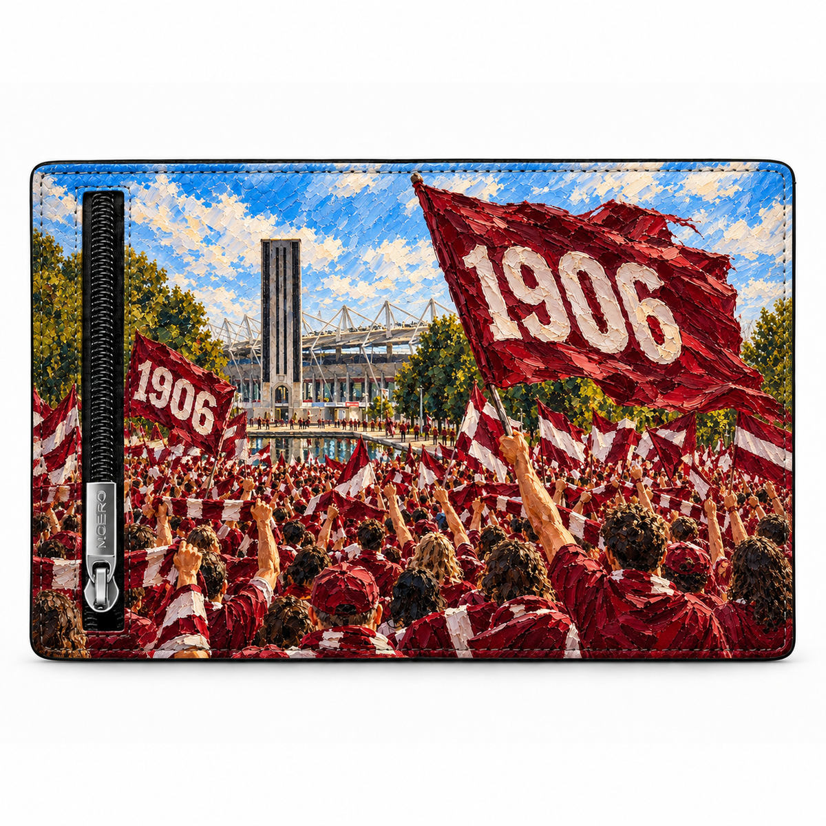 Moero Pro Zip – Torino – Passione Calcio Limited Edition – Portafoglio RFID in Vera Pelle Saffiano con Chiusura Magnetica e Portamonete Zip