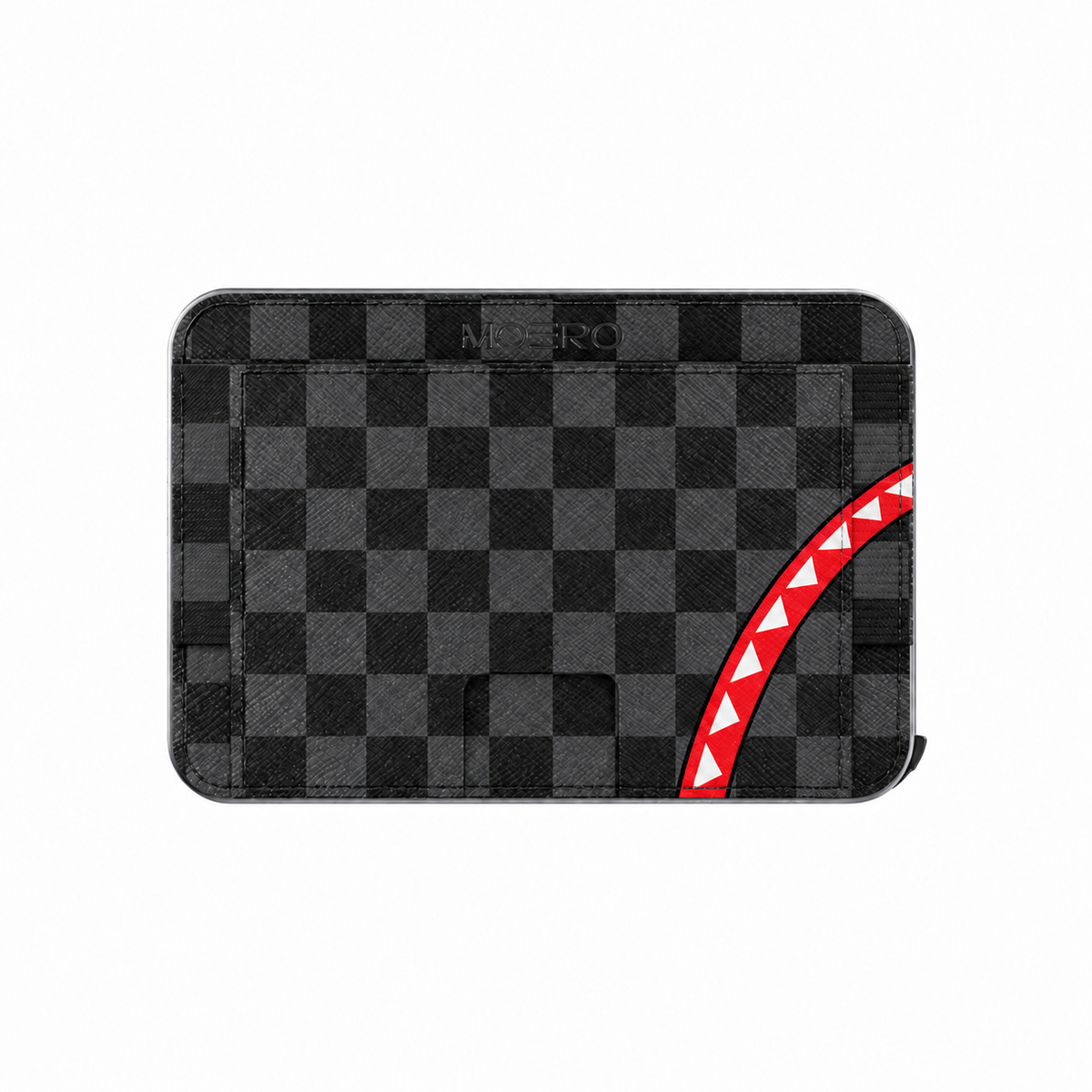 Moero M2 Pro - Check Bite Black - Limited Edition - MagSafe Wallet  – Portafoglio RFID in Alluminio e Vera Pelle Saffiano Antigraffio