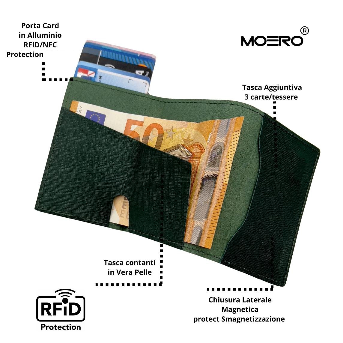 Airtag PRO Saffiano Green Zip 