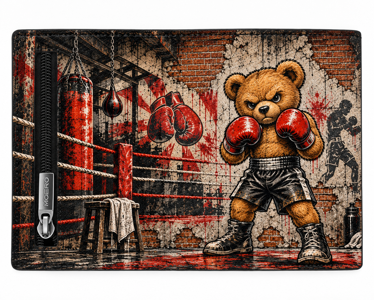 Moero Pro - Teddy Box - Sport Limited Edition – Portafoglio RFID in Vera Pelle Saffiano con Chiusura Magnetica e Portamonete Zip