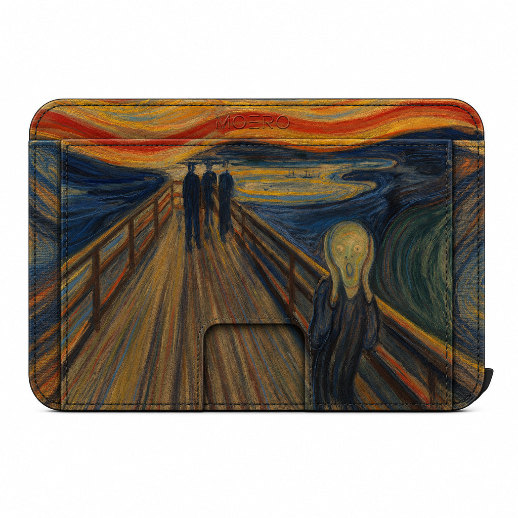 Moero M2 Ultra L'urlo di Munch Limited Edition – Portafoglio MagSafe con Apple Find My Integrato, Vera Pelle Saffiano e Protezione RFID