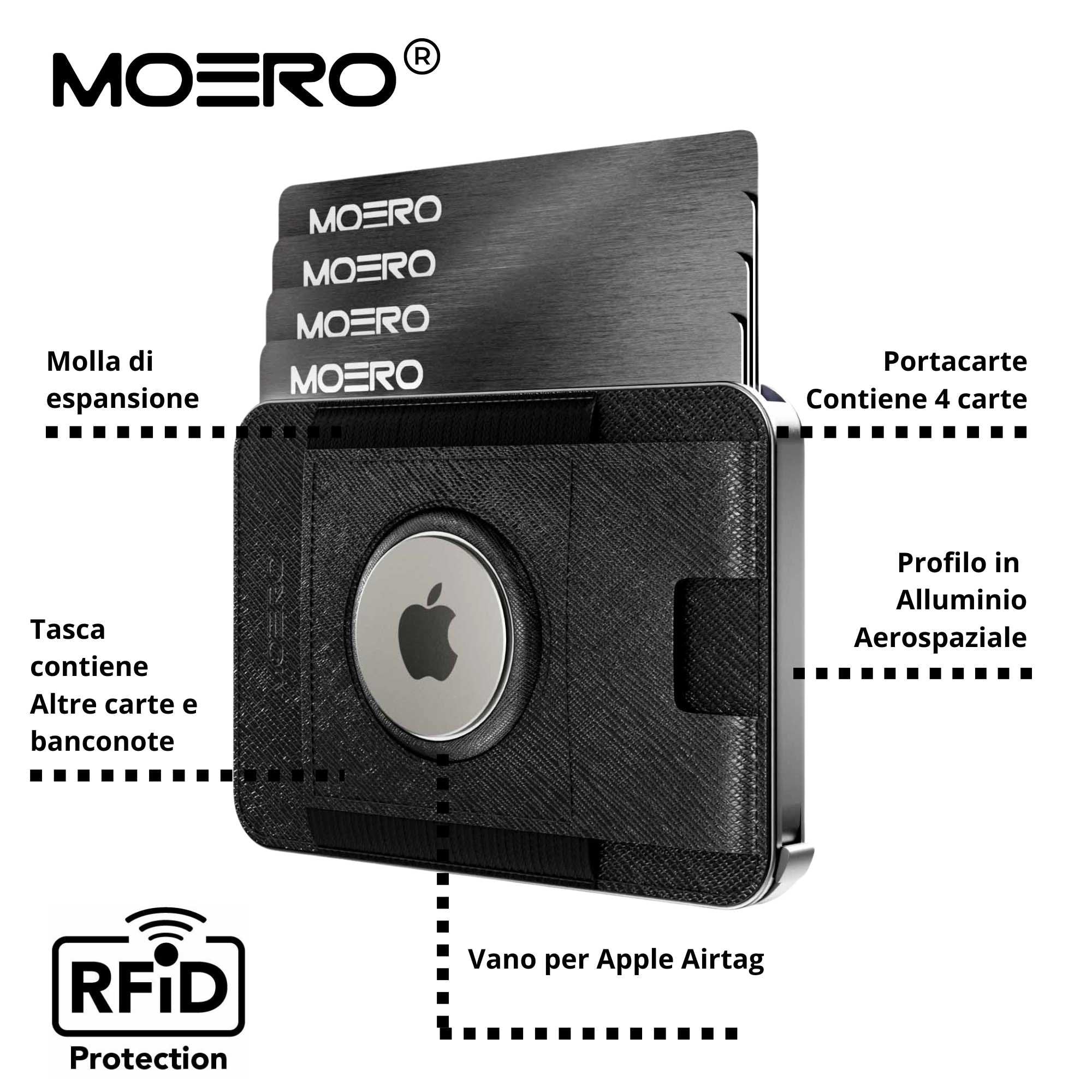 M2 PRO AirTag Saffiano Black 