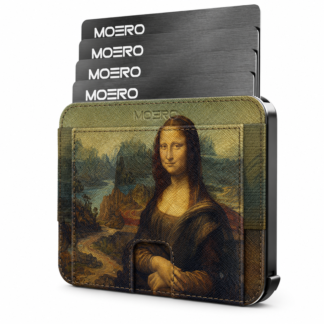 Moero M2 Ultra Gioconda Limited Edition – Portafoglio MagSafe con Apple Find My Integrato, Vera Pelle Saffiano e Protezione RFID