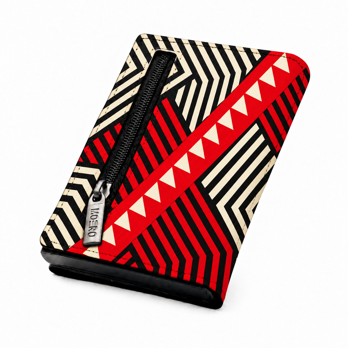 Moero Pro Zip – Optical Rush – Underground Limited Edition – Portafoglio RFID in Vera Pelle Saffiano con Chiusura Magnetica e Portamonete Zip